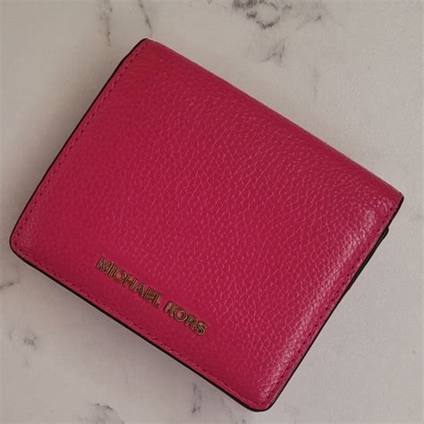 pink michael kors wallet with lock|Michael Kors hot pink wallet.